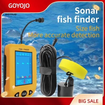 Portable Sonar Fish Finder 100m Ultrasonic Alarm Detector Transducer Fishfinder