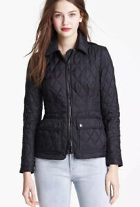 Coat Black Quilted ZIP Jacket L Nwt 