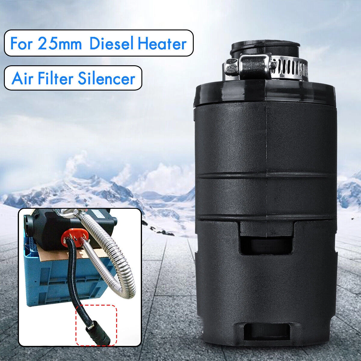 Air Filter Silencer Intake Pipe For 25mm Diesel Heater Eberspacher for  Webasto | eBay