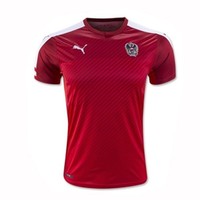 Puma Austria 2016 Men's Home Jersey Short Sleeve Red 1605 Puma Austria 2016 Men's Home Jersey Short Sleeve Red 1605