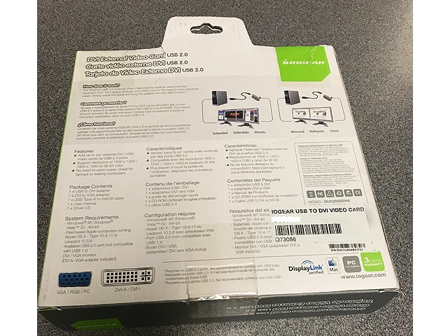 NEW IOGEAR USB 2.0 to DVI External Video Card  GUC3020DW6 - Image 2 of 2