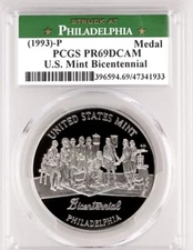 1993 U.S. MINT BICENTENNIAL Silver PCGS PR69💥FLAWLESS QUALITY💥