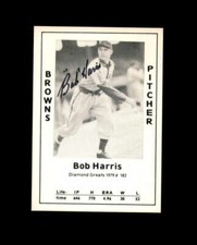 Bob Harris Signed 1979 Diamond Greats St.Louis Browns Autograph