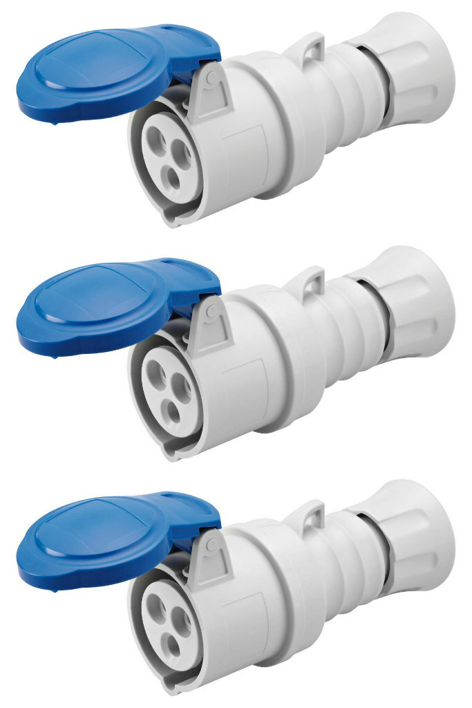 2 x Gewiss GW62004H Couplers (Female) 2 Pole & Earth Blue 230 Volt 16 Amp - Image 5