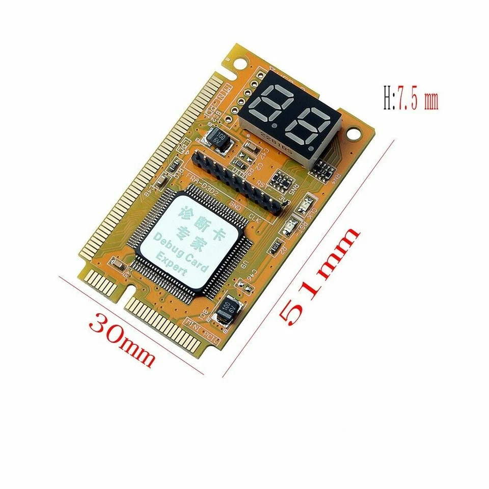 3in1 PC Laptop Analyzer Mini PCI Mini PCI-E LPC Tester Diagnostic Post Test Card - Image 3 of 4