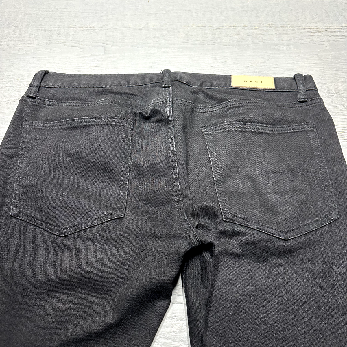 MNML Jeans Mens 39X34 Black Distressed Ankle Zip Casual Denim