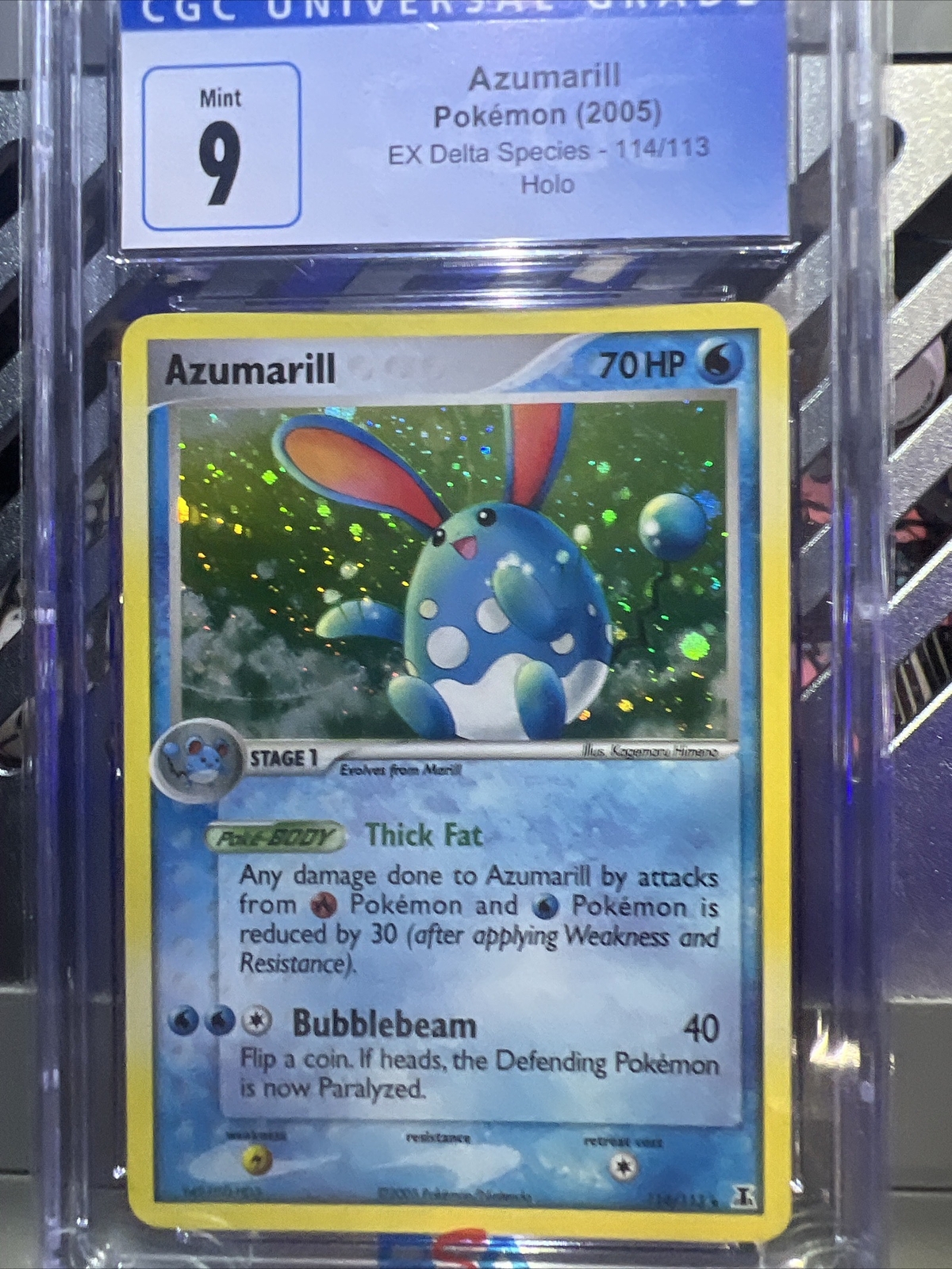 🔥🔥 Pokemon TCG Azumarill 114/113 Secret Holo Rare EX Delta Species CGC 9