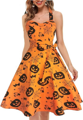 halloween cocktail dress A-Line Cocktail Black Dress Vintage Dress Halloween Ankle Length 3/4 L BL Dress