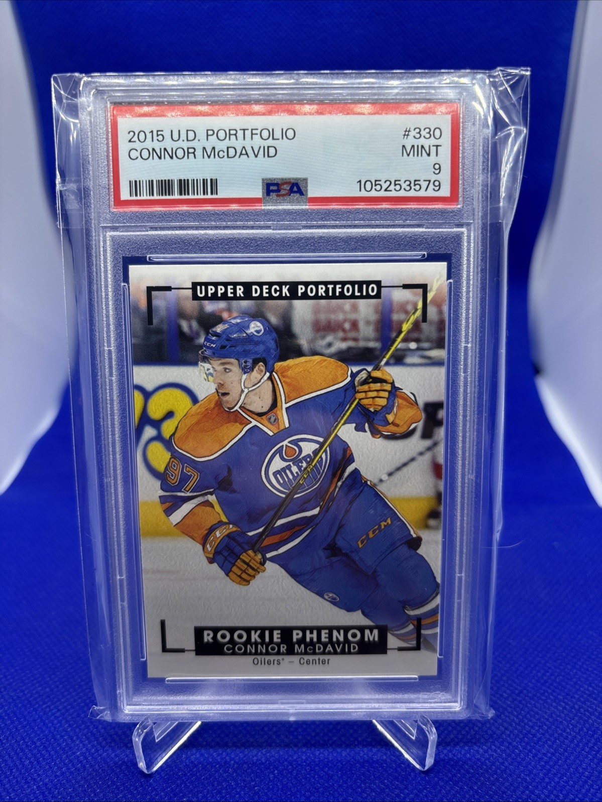 2015 Upper Deck Portfolio RC - Connor McDavid - #330 - PSA 9 Gem MT! - OILERS! view 1