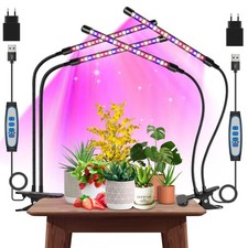 Garpsen LED Pflanzenlampe 2 Kopf Pflanzenleuchten mit Clip 2er Pack Vollspektrum
