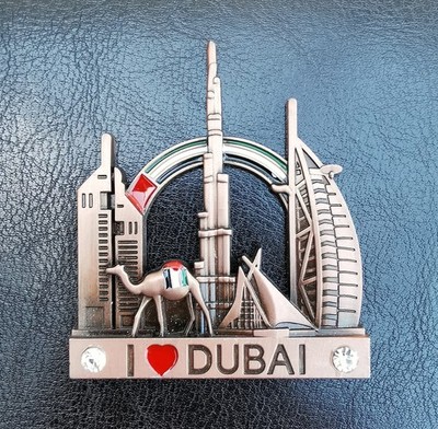 KÜHLSCHRANKMAGNET 3D DUBAI UAE JUMEIRAH EMIRATES TOWERS BURJ KHALIFA CAMEL METALL L01