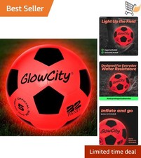 Glow in The Dark Soccer Ball Rubber Size 3 4 5 LED Lights for Kids Teens Adults