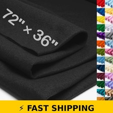 XSEINO 72" x 36" Black Felt Fabric Sheet for Crafts - 1.4 mm Thick