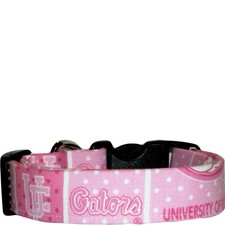 Pink University Florida Patch Dog Collar - XS - 3/4" WIDE X 9  -14" LONG - RARE