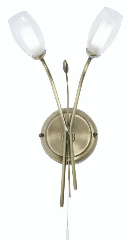 Wall Light Brass Pandora Antique Oaks Lighting 6203/2 AB