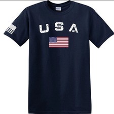 New Men's USA Flag T Shirt American Patriotic 100 Cotton Color in all color