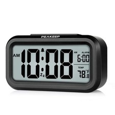 Night Light Digital Alarm Clock Battery Opera...