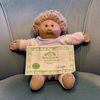 Vintage 1983 Cabbage Patch Kid with Birth Certificate - Magdalene Adelaide