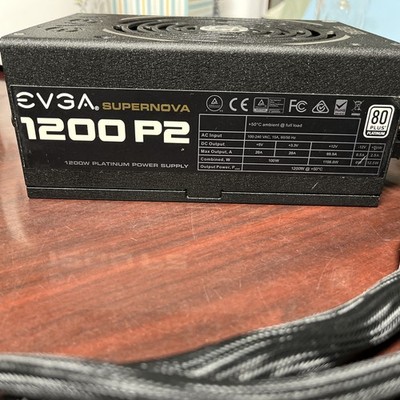 EVGA SuperNOVA 1200 P2 1200W 80 Plus Platinum Power Supply With Cables- Black