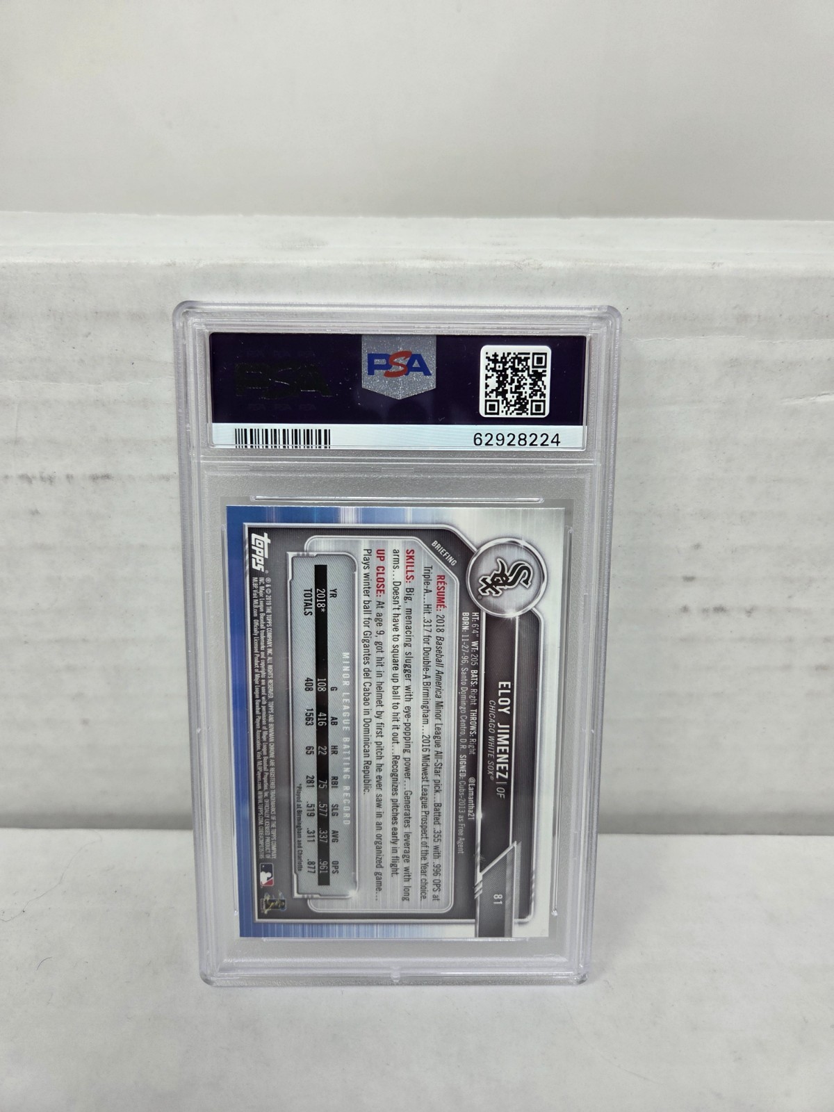2019 Bowman Chrome ELOY JIMENEZ RC ROOKIE CARD PSA 10 GEM MINT view 2