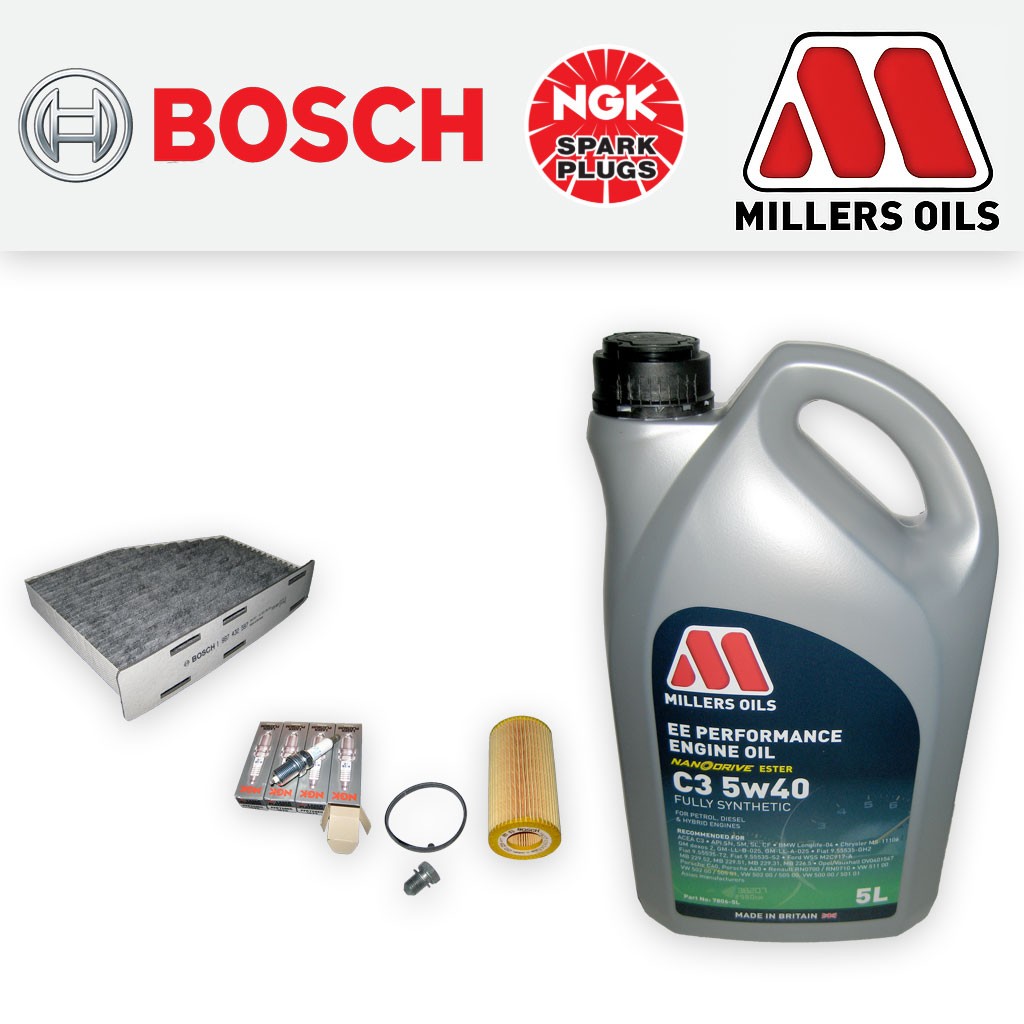 SERVICE KIT for AUDI TT (8J) TTS QUATTRO OIL CABIN FILTER PLUGS +OIL (2008-2014)