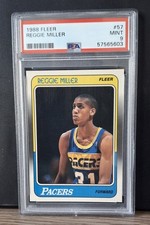 1988 Fleer Basketball Reggie Miller Rookie Card #57 - Pacers - PSA MINT 9. rookie card picture