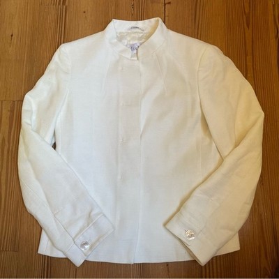 MaxMARA white hidden button blazer SIZE 4