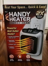 Handy Heater Turbo Heat Plug In Wall Outlet Space Heater 800W Digital Thermostat
