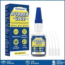 Powerful Instant Rubber Glue Black Waterproof Extra Strong Adhesive 30g 4pc