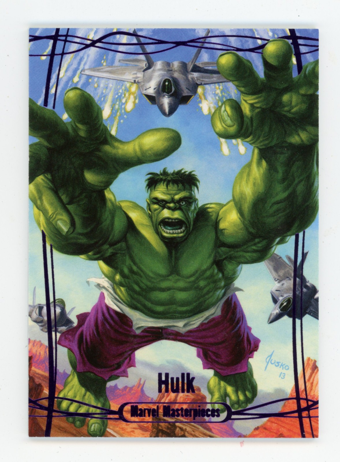2016 Marvel Masterpieces - Epic Purple Foil #85 Hulk 145/199 T4