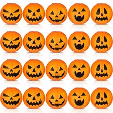 20 Pcs 8 Inch Halloween Pumpkin Paper Lanterns Jack O Lantern