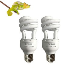 2 Pack E26 5.0 UVA UVB Reptile Light Bulb 13W