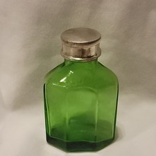Vintage SQUIBB Green Glass Bottle w/Silver Cap 4.5" MADE IN THE USA