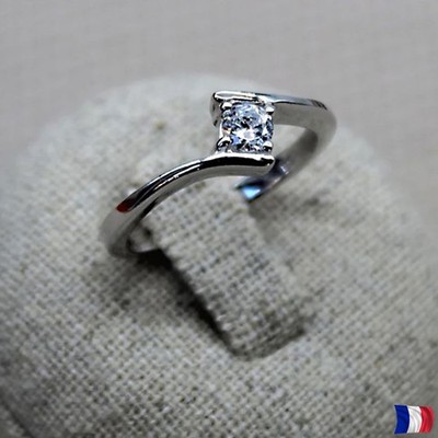 Ring Silber 925 rhodiniert Damen besetzt Zirkonia CZ Brillant Elegant Schmuck