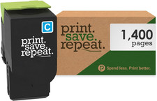 Lexmark 78C10C0 Cyan Toner Cartridge for CS421, CS521, CS622, CX421, CX522, CX62