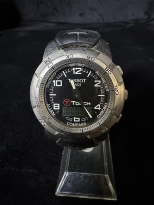 Tissot T-Touch Titanium Watch Mens 41mm Compass Altimeter Sapphire 30M Ana-Digi