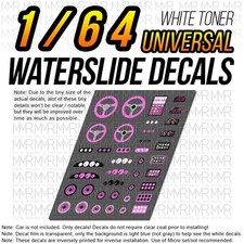 164 Scale Interior Details White Toner Universal Waterslide Decals For Hot