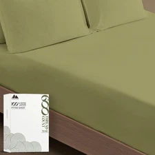 MAYFAIR LINEN Twin XL Fitted Sheet - 100% Egyptian Cotton 600 TC Deep Pocket
