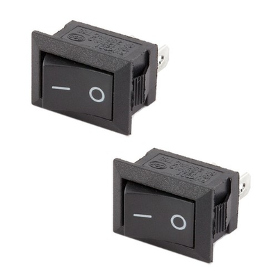 #ad 2x Small ON OFF Switch Black Rocker DC 12V Push In Hole General Use Universal $6.49