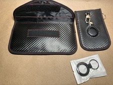 For Airtag Wallet Case Leather Carbon Fibre Card Holder Magnetic Air Tag Cover