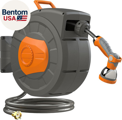 Retractable Garden Hose Reel 100 FT, 1/2'' Heavy Duty Garden Hose 435 PSI Burst P