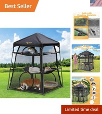 Extra Large 3-Tier Outdoor Cat Enclosure - Weatherproof Portable Design