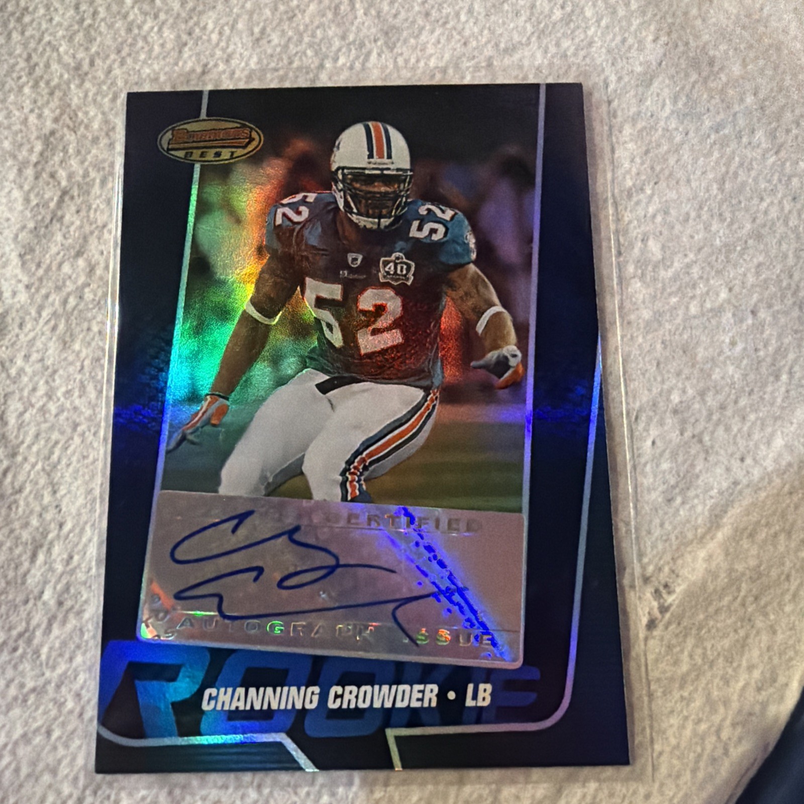 2005 Bowman's Best Blue #159 Channing Crowder AUTOGRAPH #d299