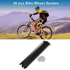 1Set 12G 260mm Length Bicycle Spokes Nipple Carbon Steel Black Universal