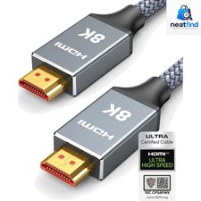 8K HDMI 2.1 Cable 5ft 48Gbps Braided for PS5 4K 120Hz 8K 60Hz Gaming TV