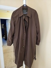Ralph Lauren Brown Long Overcoat Men's Button Closure Pockets Solid Casual