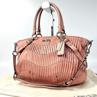COACH Madison Sofia 2way Leather Bag Pink 22cm x 35cm x 12cm Crossbody
