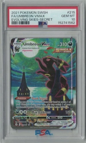 UMBREON VMAX 215/203 PSA 10 EVOLVING SKIES ALTERNATE ART POKEMON CARD ENGLISH