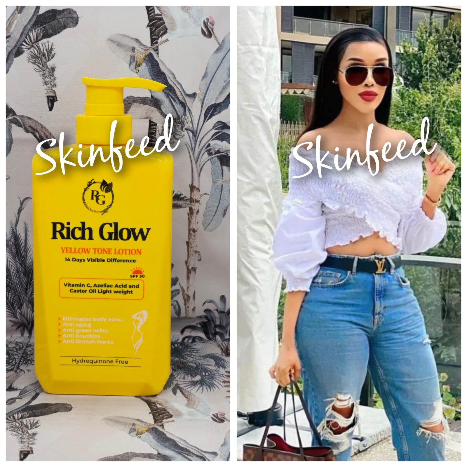 Rich Glow Exclusive  body&face Lotion spf50 x1