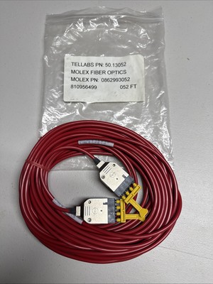 TELLABS 50.13052 MOLEX FIBER OPTICS P/N 862993052 FIBER OPTIC CABLE 52 Feet